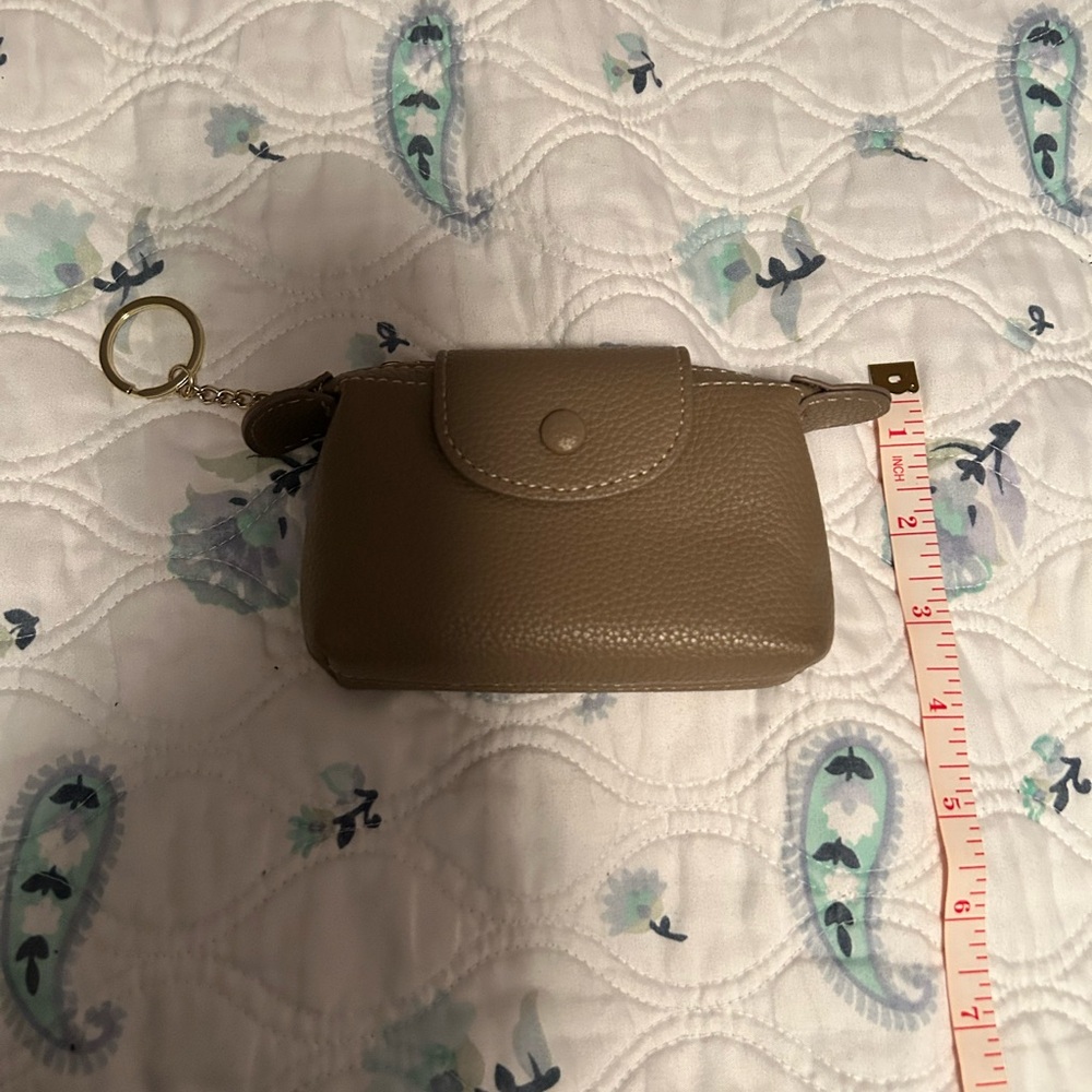 Brown keychain card/money pouch